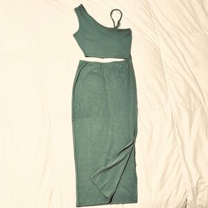 Stylish Sage Green Two-Piece Set